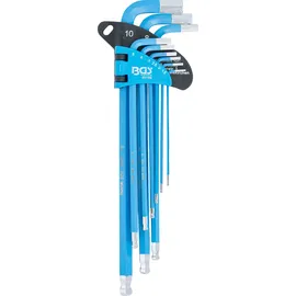 BGS Winkelschlüssel-Satz extra lang Innensechskant mit Kugelkopf 1,5-10 mm 9-tlg.