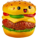 alles-meine.de GmbH XL große - Spardose - Hamburger/Burger - 9 cm - mit Verschluß - stabile Sparbüchse - aus Kunstharz/Polystone - für Kinder & Erwachsene/Sparschwein/LUS..