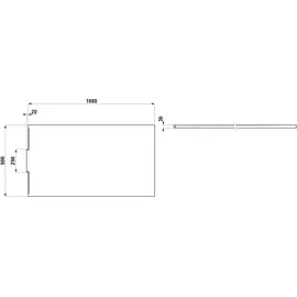 Laufen Duschwanne, NIA 900x1600x36 Marbond, mit Wandablauf cafe, H2100391290001, H2100391290001