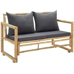 vidaXL Gartenbank mit Kissen 115 cm Bambus