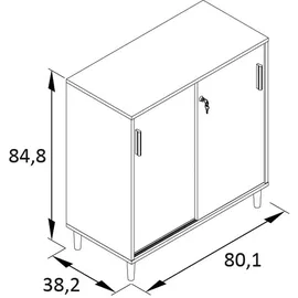 Schildmeyer Torge Aktenschrank 80,1 x 38,2 x 84,8 cm weiß