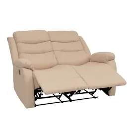 Mendler 2er Kinosessel HWC-O62, Relaxsessel Fernsehsessel mit Armlehne, Liegefunktion Kunstleder ~ creme