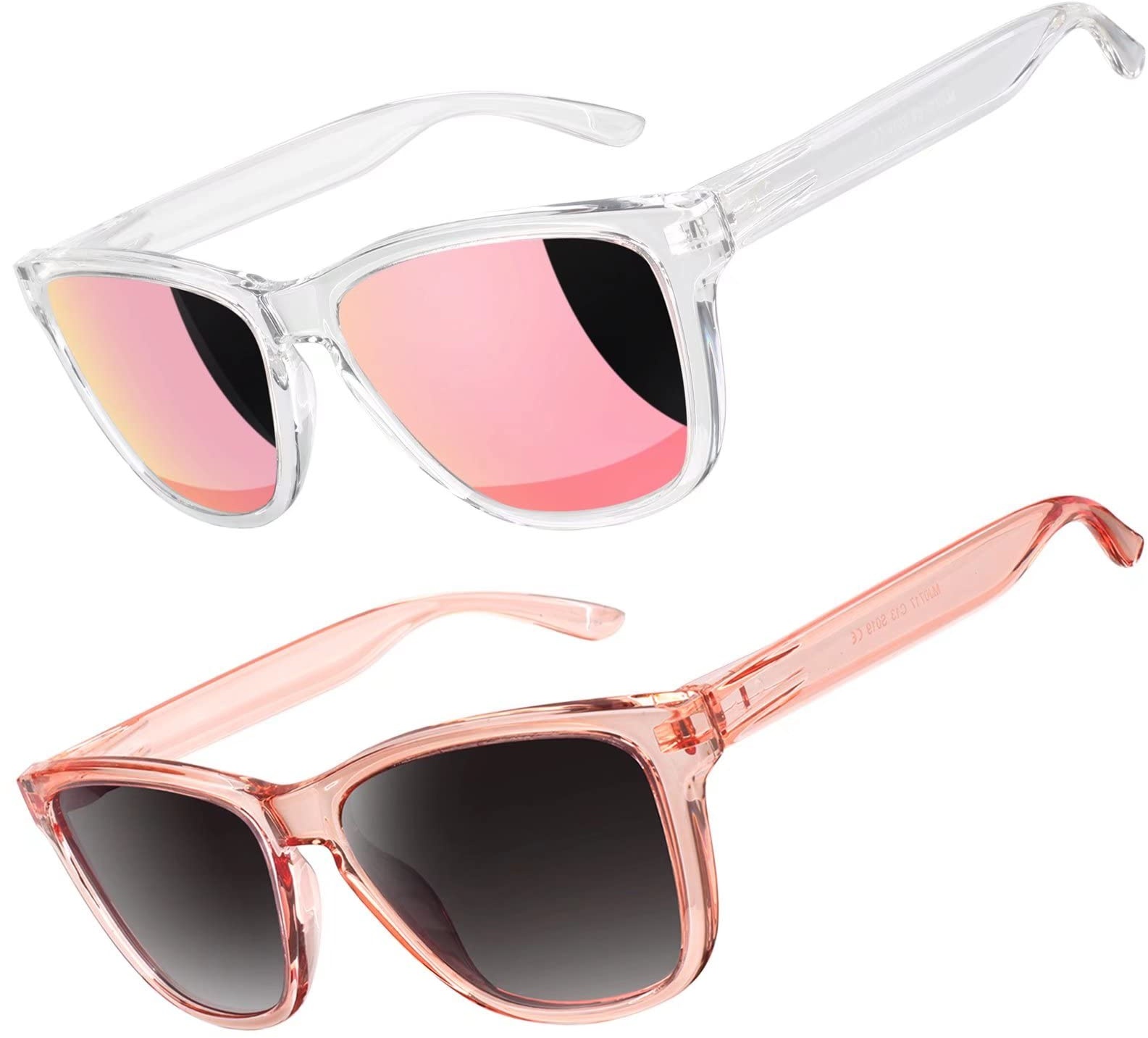 LINVO Sonnenbrille Damen Polarisiert UV400 Klassisch Eckig Sonnenbrille Verspiegelt für Fahren Angeln CAT 3 CE - M