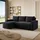 masseno Eckcouch Polyester 2-Sitzer Schwarz