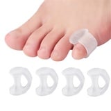 Pinky Toe Separatoren, Gel Zehenspreizer Kleiner Zeh, 4 Zehentrenner Silikon, Zehenstrecker für überlappende Zehen, Reibung, Blister, Relief Kleiner Zehen Druck und Schmerzen