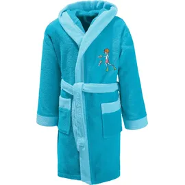 Erwin Müller Frottier Kinder-Bademantel mit Kapuze in türkis | Gr.: 86/92