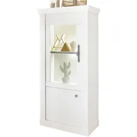 Furn.design Vitrine, Weiß, Nachbildung,Pinie, 1 Fächer, 72x146x38 cm, Wohnzimmer,