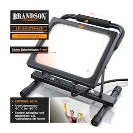 Brandson 60W LED Baustrahler - Bauscheinwerfer - Arbeitsleuchte