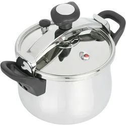 JATA 4-Liter-Edelstahl-Schnelltopf OPC4. 3 Sicherheitssysteme. Für alle Herdarten geeignet, auch für Induktion. Superschnell. Einfach zu benutzen