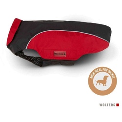 Wolters Hunderegenmantel Regenjacke Easy Rain für Dackel schwarz/rot Rückenlänge: 42 cm / Brustumfang: 37 – 50 cm