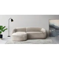 LeGer Home by Lena Gercke Ecksofa »YANI L-Form, Designersofa, organische Form, Maße B/T/H: 255/170/81 cm«, mit Wellenunterfederung, auch in Bouclé, Recamiere rechts/links