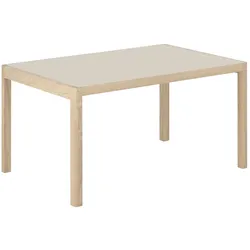 Muuto Workshop Tisch, 140 x 92 cm, warm grey linoleum / eiche natur