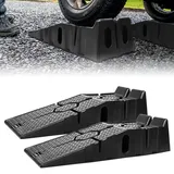 NAIZY Auffahrrampen 2 Stück Kunststoff Laderampe Kfz Rampe-set 903322.5cm Auffahrt Plattform bis 2.5 Tonnen Belastung Hebebühne Auffahrkeile