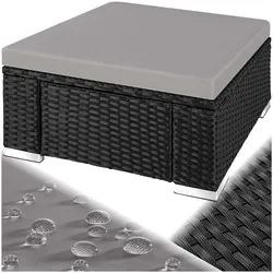 tectake® Rattan Sitzhocker, widerstandsfähig, einfacher Aufbau, 53 x 53 x 26 cm