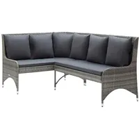 vidaXL Garten-Ecksofa 2-tlg. grau