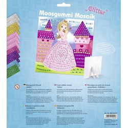 URSUS Kinder-Bastelsets Moosgummi Mosaiken Glitter Prinzessin, Bastelset aus Moosgummi-Stickern, ca. 25x25cm