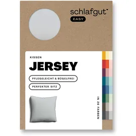 schlafgut Easy Jersey Kissenbezug 80x80 cm Grey Light mit 100% Baumwolle, superweicher & atmungsaktiver Kopfkissenbezug
