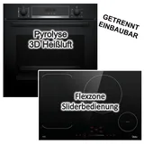 Bosch Herdset Bosch Backofen PYROLYSE AutoPilot + Midea FLEX-Induktionskochfeld Booster autark 77cm