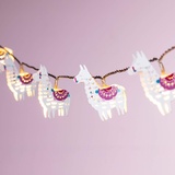 Lights4fun 10er LED Lama Lichterkette warmweiß Kinderzimmer Batteriebetrieb Timer Deko Dekoration für Kinderzimmer Babyzimmer Nachtlicht Geschenk Batterie Innen Indoor