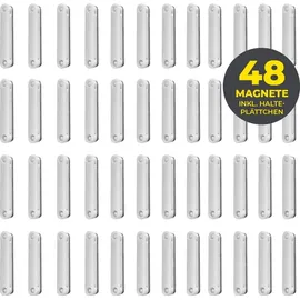 EasyMaxx Magnetplättchen selbstklebend 48 Stk. 0,5 x 0,5 cm Silber/Weiß