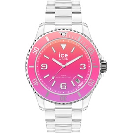 ICE-Watch - ICE clear sunset Pink - Mehrfarbige Damenuhr mit Plastikarmband - 021440 (Small)