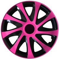 (Farbe und Größe wählbar) 14 Zoll Radkappen Draco (Schwarz-Pink) + Eingangsmatte passend für Fast alle Fahrzeugtypen (universal) ...