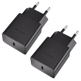 USB C Ladegerät Stecker (2 Stücke), 15W Schnellladegerät Typ C Handy Netzteil, Ladeadapter für iPhone, Samsung S23 S22 S21 S20 fe S10 S9 S8 A54 A53 A52 A51 A50 A34 A33 A14 A13 A12 Z Flip 4