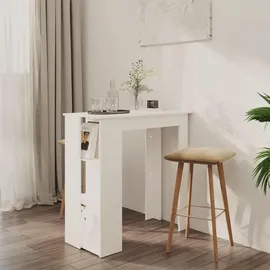 vidaXL Bartisch mit Regal 102 x 50 x 103,5 cm Weiß