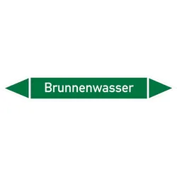 Rohrleitungskennzeichen Brunnenwasser - 187x26 mm Folie selbstklebend