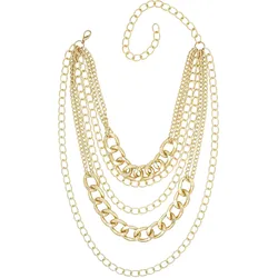 Kette mit Anhänger "Luxe", Damen, Gr. one size, Metall, gold, COLLEZIONE ALESSANDRO, Basic, Halsketten, mehrreihige Gliederkette