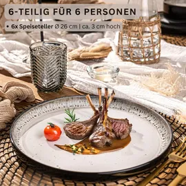 sänger Sansibar Speiseteller 6er Set grau