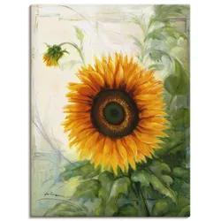 Leinwandbild ARTLAND "Sonnenblume", gelb (farbe bild(er): gelb), B:60cm H:80cm, Canvas, Leinwand, Bilder, auf Keilrahmen gespannt