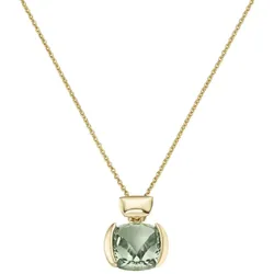 Luigi Merano Kette mit quadrat. / abgerundeten Edelstein Anhänger, Gold 375 Ketten   Grün Damen 