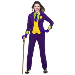 Charades Kostüm Classic Joker Premium, Hochwertiges Cosplay-Kostüm im Stil der klassischen Batman-Comics lila L