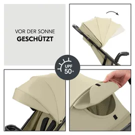 hauck 3in1 Kinderwagen Set inkl. Babyschale ab Geburt bis 22 kg, Klein Zusammenklappbar, Liegefunktion, Getränkehalter - Olive