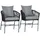 Outsunny 2er-Set Gartenstühle 57 x 60 x 71 cm schwarz mit Kissen