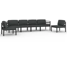 vidaXL Garten-Lounge-Set 6-tlg. anthrazit/grau