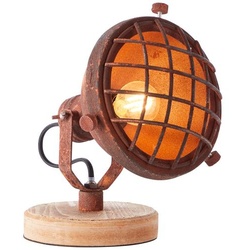 Brilliant Tischleuchte Mila Holz Rost Industriell E14 max. 25W schwenkbar