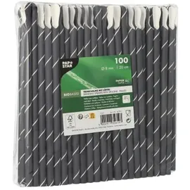 Papstar Strohhalme pure schwarz