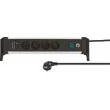 Brennenstuhl Alu-Office-Line Steckdosenleiste 4-fach 1,8m silber/schwarz