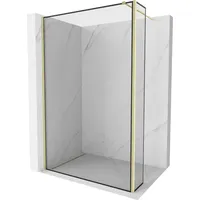 Mexen Kioto Walk-In Duschtrennwand 100x40 cm, Schwarz/Gold gebürstet
