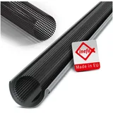 Inefa Laubschutzgitter 3m, x 100-125mm, PVC Dachrinnen Laubschutz Schwarz