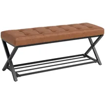 Homcom Schuhbank 112 x 47 x 37 cm gepolstert / Braun