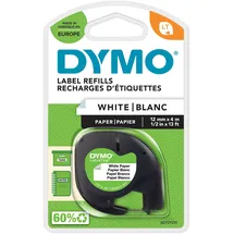Dymo Etikettenband 12mm x 4m Schwarz auf Weiß