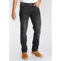 AJC Straight-Jeans, gerade geschnitten, Used-Look-Waschung, niedrige Leibhöhe, schwarz