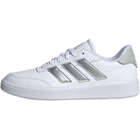 adidas Damen Courtblock Shoes, Cloud White / Silver Metallic / Grey Two, 38