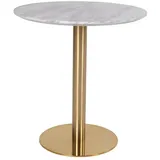 VCM Bojan Esstisch Ø70 cm marmor look, messingfarbene Beine.