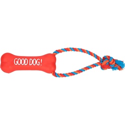 Red Dingo DINGO Rope with blue bone - Spielzeug für Hunde - 13 cm, Hundespielzeug