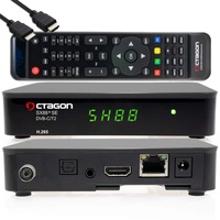 OCTAGON SX88+ SE H.265 HD Mini Hybrid-Receiver C/T2+ Smart IPTV Box schwarz – DVB-C/DVBT 2, USB-Recorder, Media-Player, LAN, gratis HDMI-Kabel, 12V für Camping, IR-Empfänger