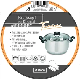 Buri Turin Topf-Set 2-tlg. 2 x Kochtopf 20 cm rund